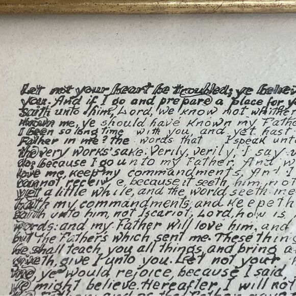 Rare Framed Man Of Sorrows Jesus Scripture Art Print Gold Framed Art 17” x 21.5” - Picture 10 of 14